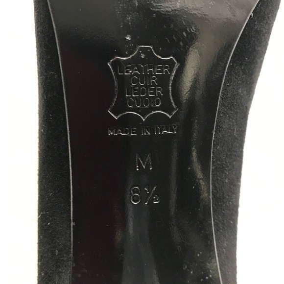 Yves Saint Laurent Vintage Buckle Shoes Black Suede Size 8.5 - Picture 3 of 8